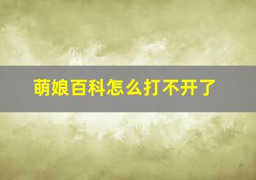 萌娘百科怎么打不开了