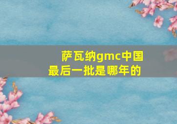 萨瓦纳gmc中国最后一批是哪年的