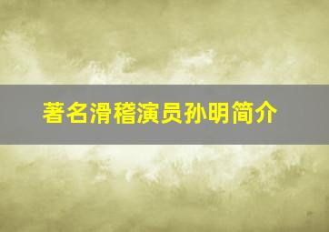 著名滑稽演员孙明简介