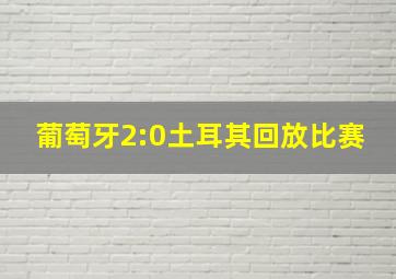 葡萄牙2:0土耳其回放比赛