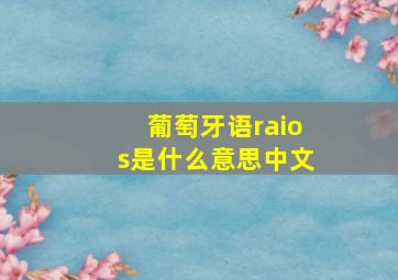 葡萄牙语raios是什么意思中文