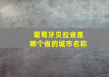 葡萄牙贝拉省是哪个省的城市名称