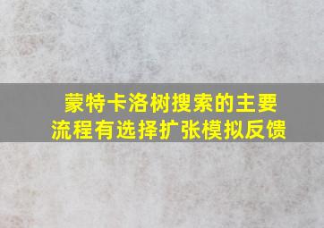 蒙特卡洛树搜索的主要流程有选择扩张模拟反馈