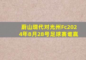 蔚山现代对光州Fc2024年8月28号足球赛谁赢