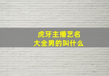 虎牙主播艺名大全男的叫什么