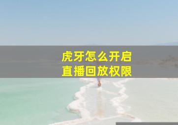 虎牙怎么开启直播回放权限