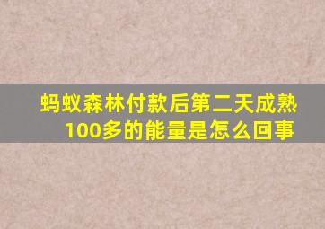 蚂蚁森林付款后第二天成熟100多的能量是怎么回事