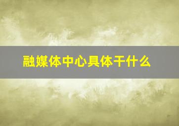 融媒体中心具体干什么