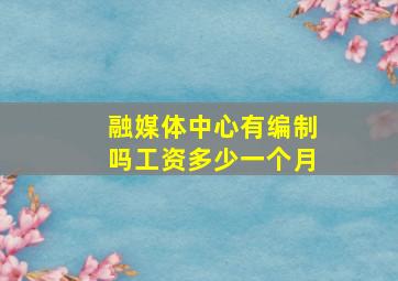 融媒体中心有编制吗工资多少一个月