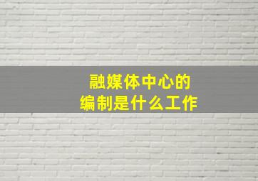 融媒体中心的编制是什么工作