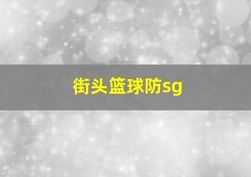 街头篮球防sg