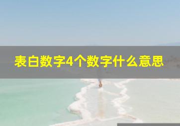 表白数字4个数字什么意思