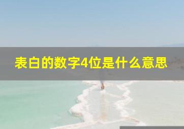 表白的数字4位是什么意思