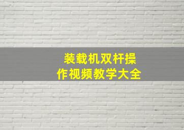 装载机双杆操作视频教学大全