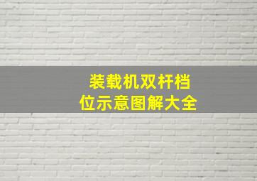 装载机双杆档位示意图解大全