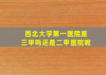 西北大学第一医院是三甲吗还是二甲医院呢