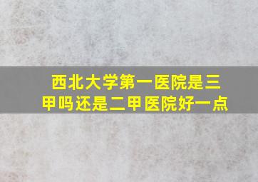 西北大学第一医院是三甲吗还是二甲医院好一点