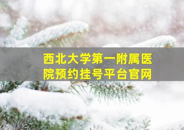 西北大学第一附属医院预约挂号平台官网