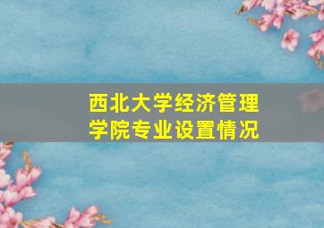 西北大学经济管理学院专业设置情况