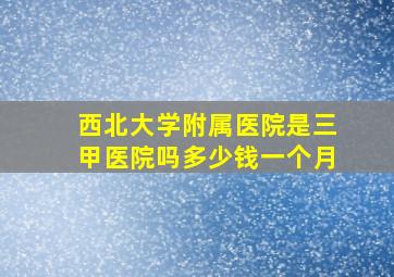 西北大学附属医院是三甲医院吗多少钱一个月