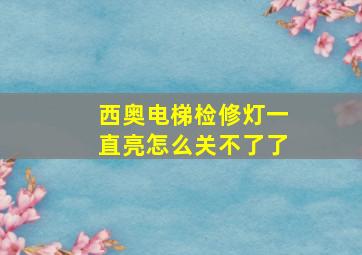 西奥电梯检修灯一直亮怎么关不了了