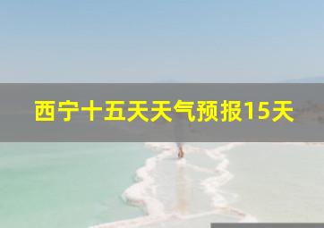 西宁十五天天气预报15天