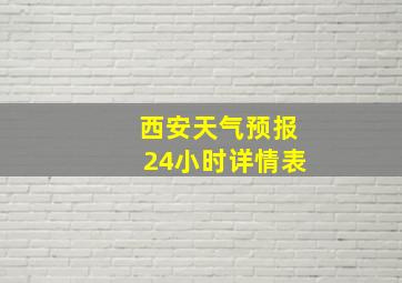 西安天气预报24小时详情表