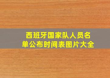 西班牙国家队人员名单公布时间表图片大全