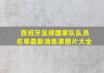 西班牙足球国家队队员名单最新消息表图片大全