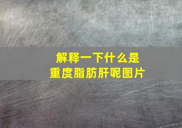 解释一下什么是重度脂肪肝呢图片