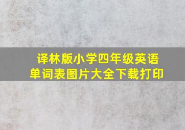 译林版小学四年级英语单词表图片大全下载打印