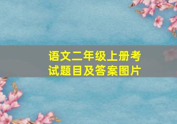 语文二年级上册考试题目及答案图片