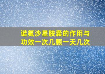 诺氟沙星胶囊的作用与功效一次几颗一天几次