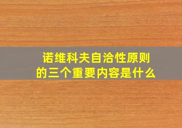 诺维科夫自洽性原则的三个重要内容是什么