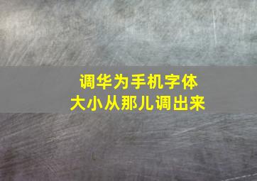 调华为手机字体大小从那儿调出来