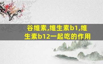 谷维素,维生素b1,维生素b12一起吃的作用