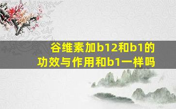 谷维素加b12和b1的功效与作用和b1一样吗