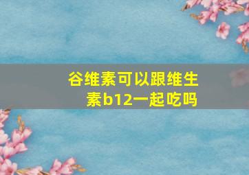 谷维素可以跟维生素b12一起吃吗