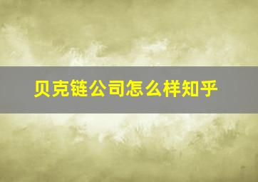 贝克链公司怎么样知乎