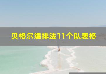 贝格尔编排法11个队表格