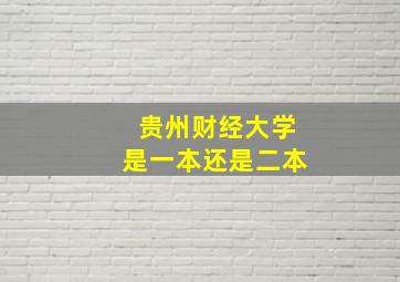 贵州财经大学是一本还是二本