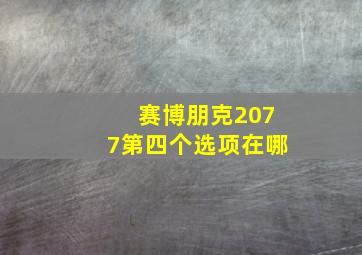 赛博朋克2077第四个选项在哪