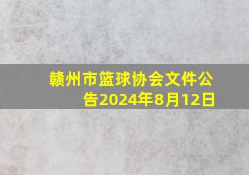 赣州市篮球协会文件公告2024年8月12日