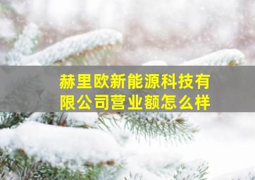 赫里欧新能源科技有限公司营业额怎么样