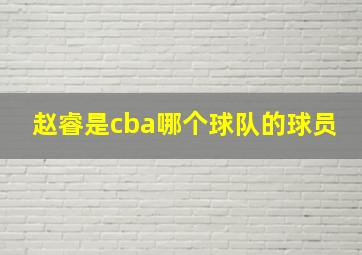 赵睿是cba哪个球队的球员