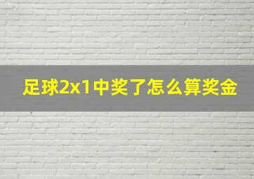 足球2x1中奖了怎么算奖金