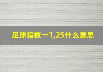 足球指数一1,25什么意思