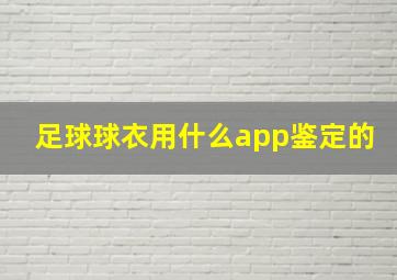 足球球衣用什么app鉴定的