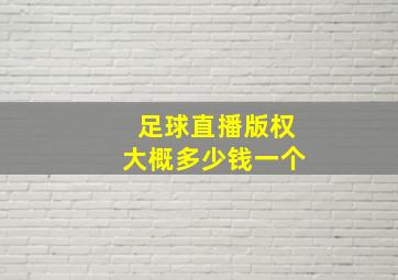 足球直播版权大概多少钱一个