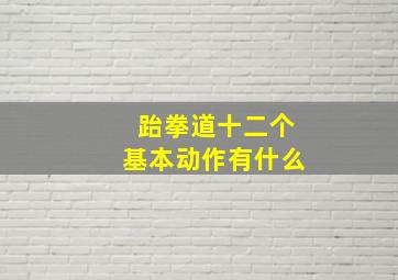 跆拳道十二个基本动作有什么